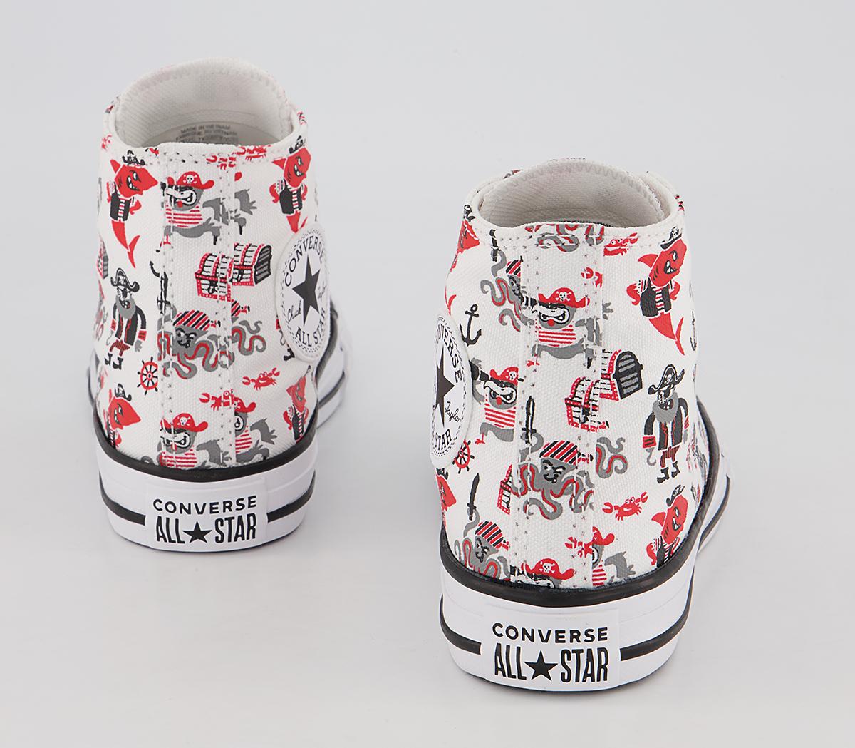Converse All Star Hi Youth Trainers Converse All Star Hi Youth Trainers White University Red Black Pirate