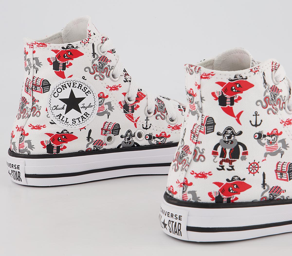 Converse All Star Hi Youth Trainers Converse All Star Hi Youth Trainers White University Red Black Pirate