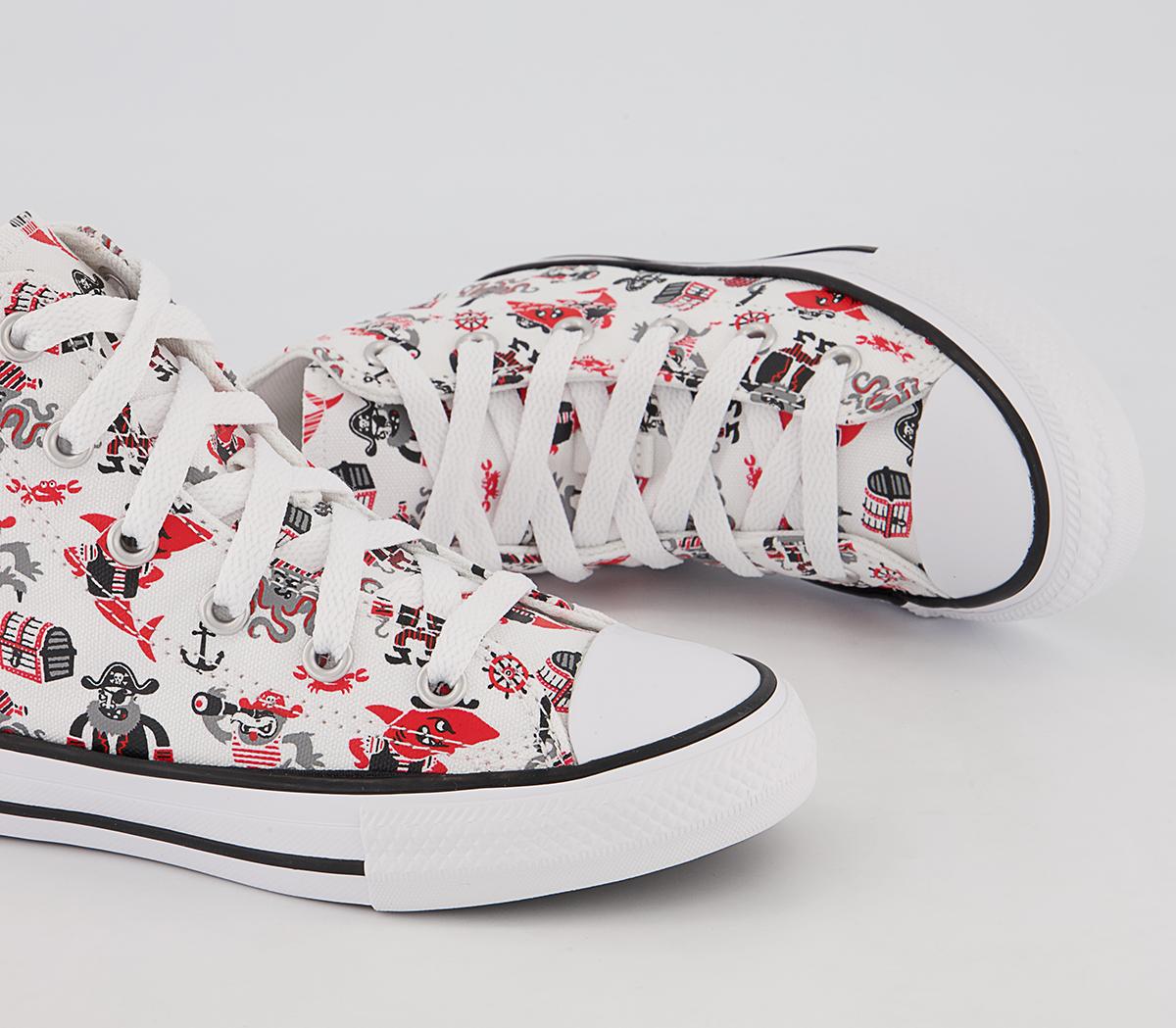 Converse All Star Hi Youth Trainers Converse All Star Hi Youth Trainers White University Red Black Pirate