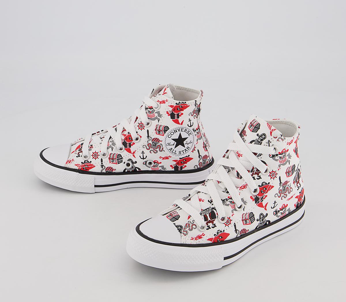 Converse All Star Hi Youth Trainers Converse All Star Hi Youth Trainers White University Red Black Pirate