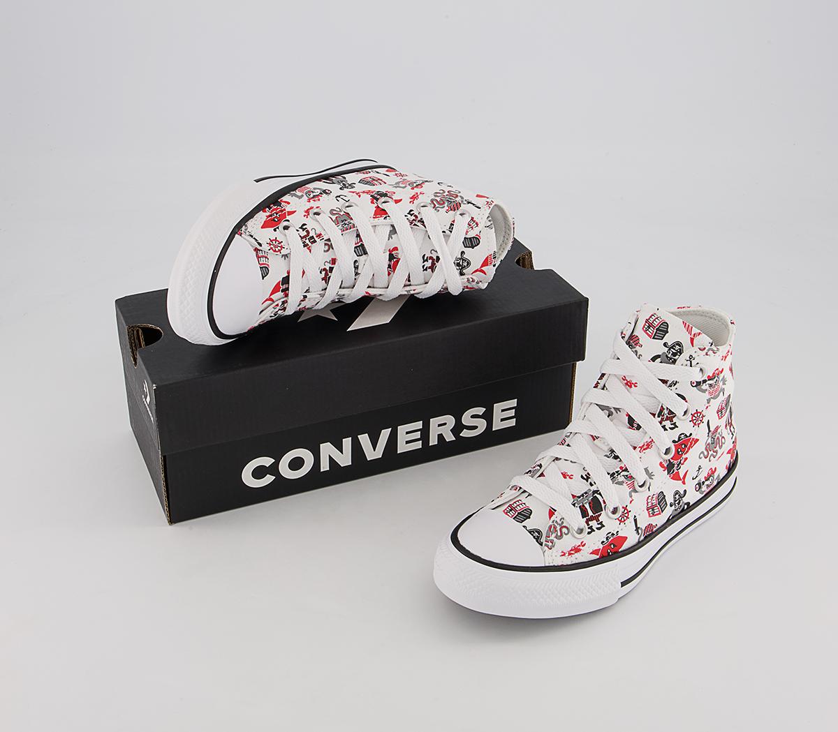 Converse All Star Hi Youth Trainers Converse All Star Hi Youth Trainers White University Red Black Pirate
