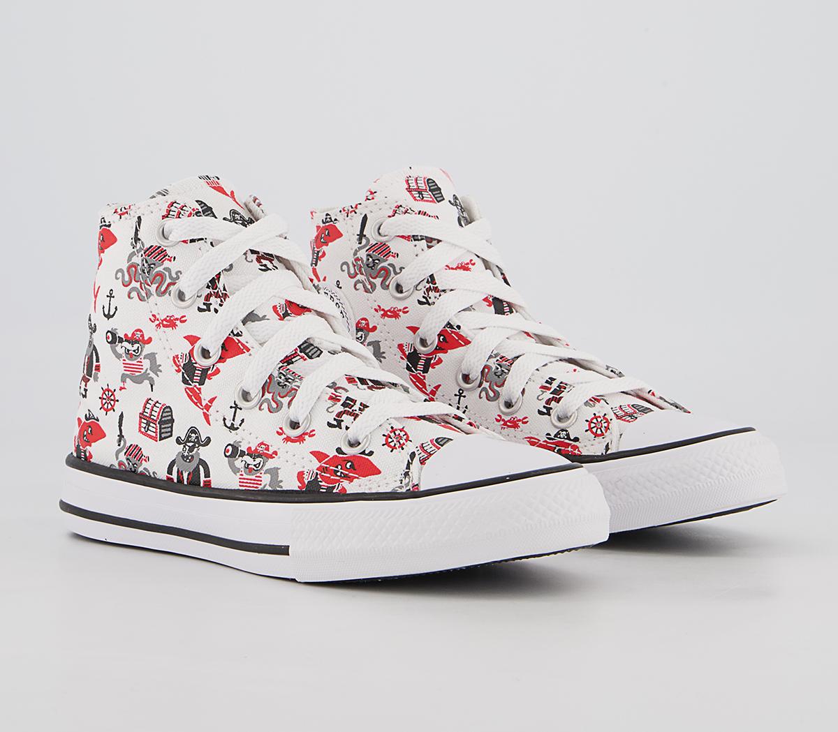 Converse All Star Hi Youth Trainers Converse All Star Hi Youth Trainers White University Red Black Pirate