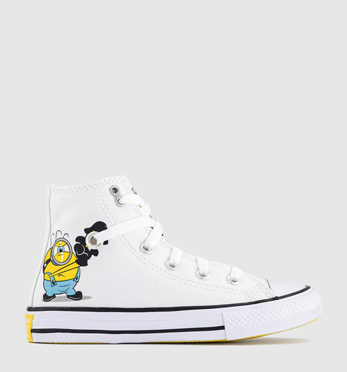 Converse All Star Hi Kids Trainers Minions White Yellow White