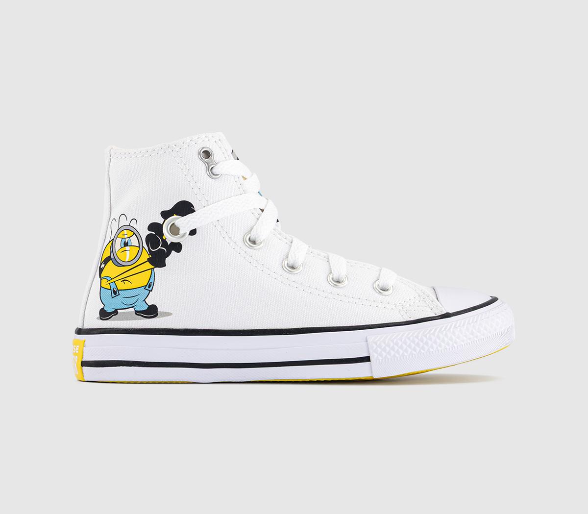 Converse All Star Hi Trainers Minions Yellow White in Kids  Size 12 , Office Shoes