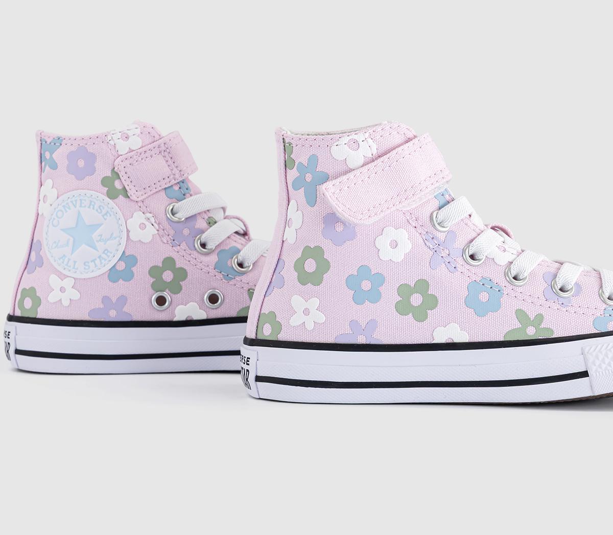 ConverseAll Star Hi Mid Sizes TrainersBubble Flower New Found Bloom White