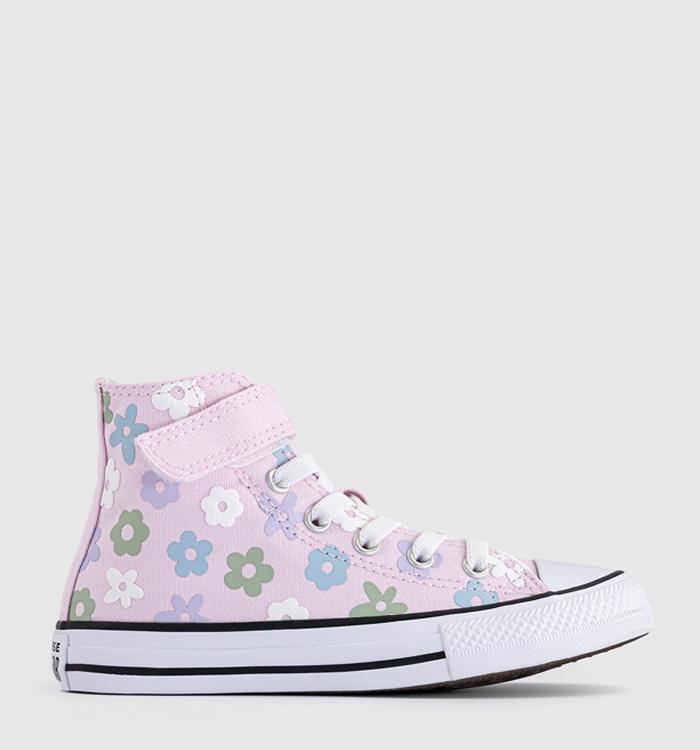 Converse All Star Hi Mid Sizes Trainers Bubble Flower New Found Bloom White