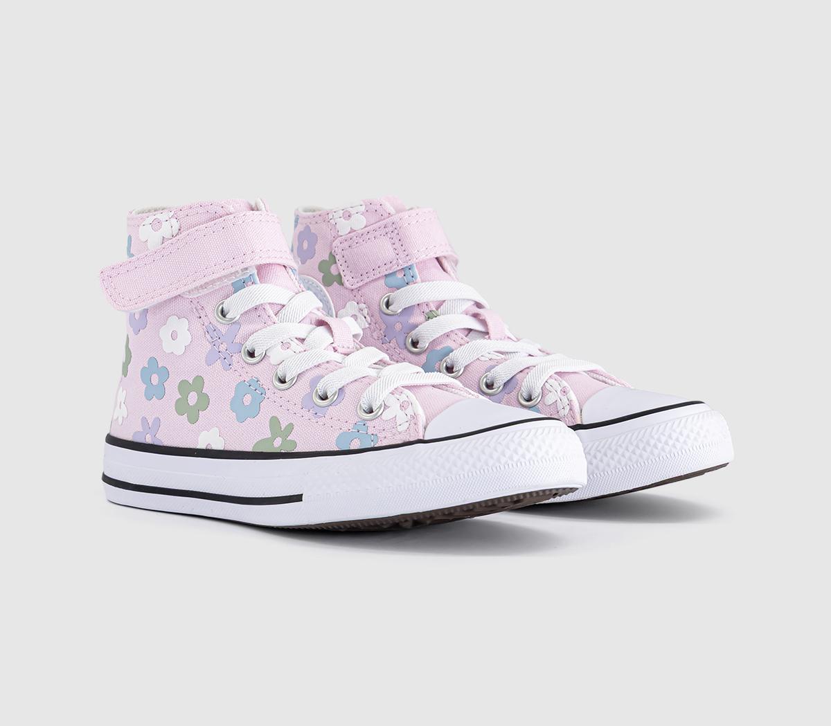 ConverseAll Star Hi Mid Sizes TrainersBubble Flower New Found Bloom White