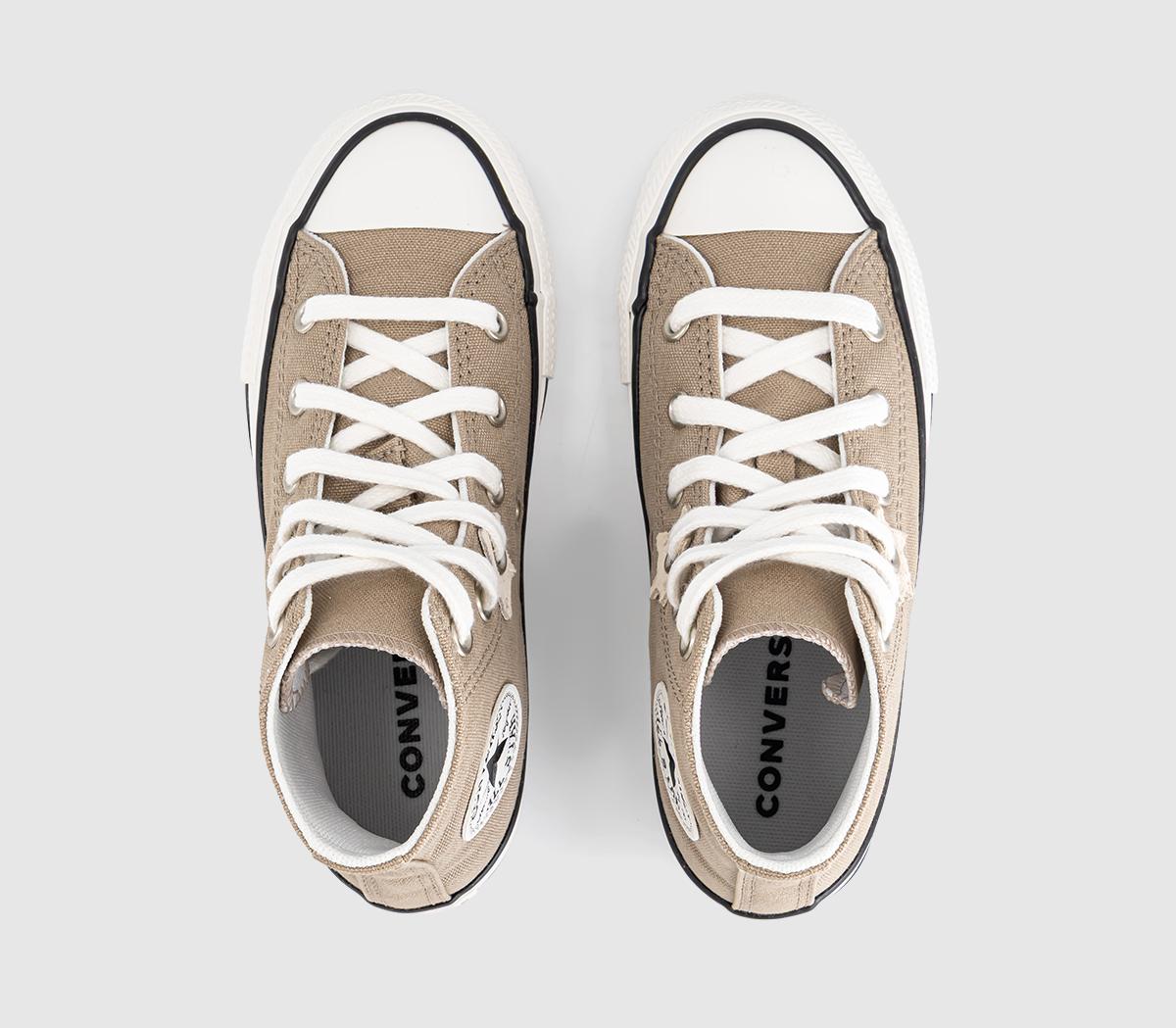 ConverseAll Star Hi Mid Sizes TrainersVintage Cargo White Black