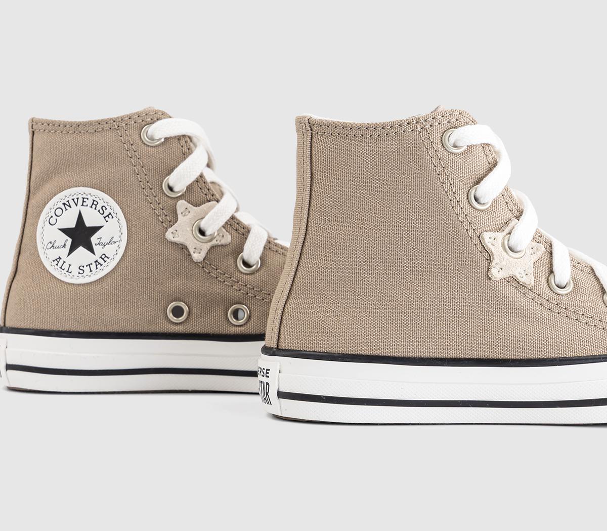 ConverseAll Star Hi Mid Sizes TrainersVintage Cargo White Black