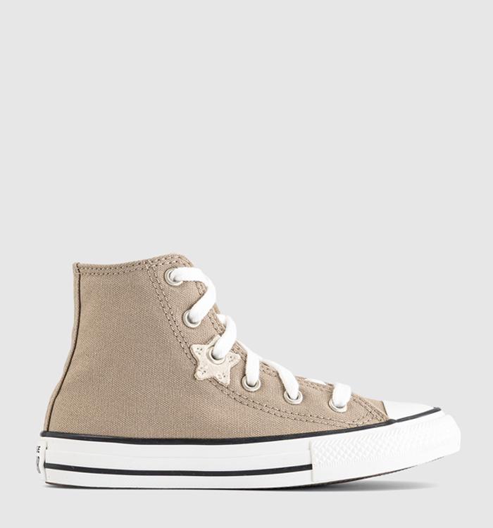 Converse All Star Hi Mid Sizes Trainers Vintage Cargo White Black