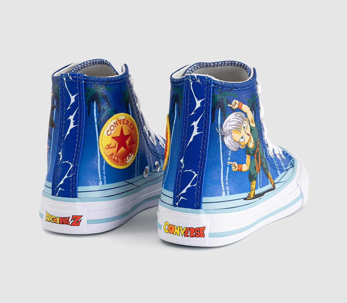 ConverseConverse x Dragon Ball Z All Star Hi Mid Sizes TrainersDragonball Z Leisure Time White Lapis Blue