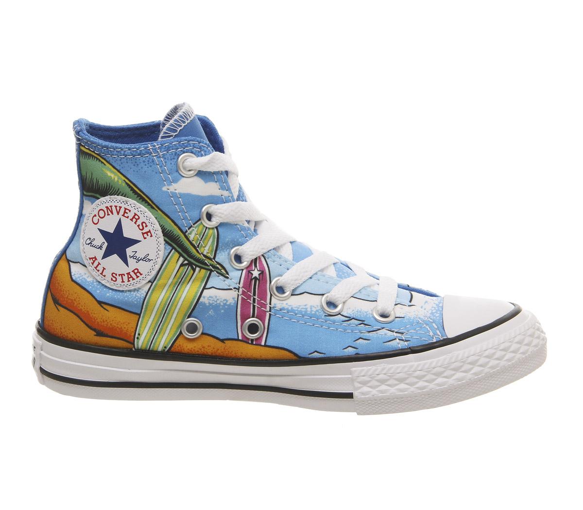 ConverseAll Star Hi Mid SizesTotally Blue Black White Dinosaur
