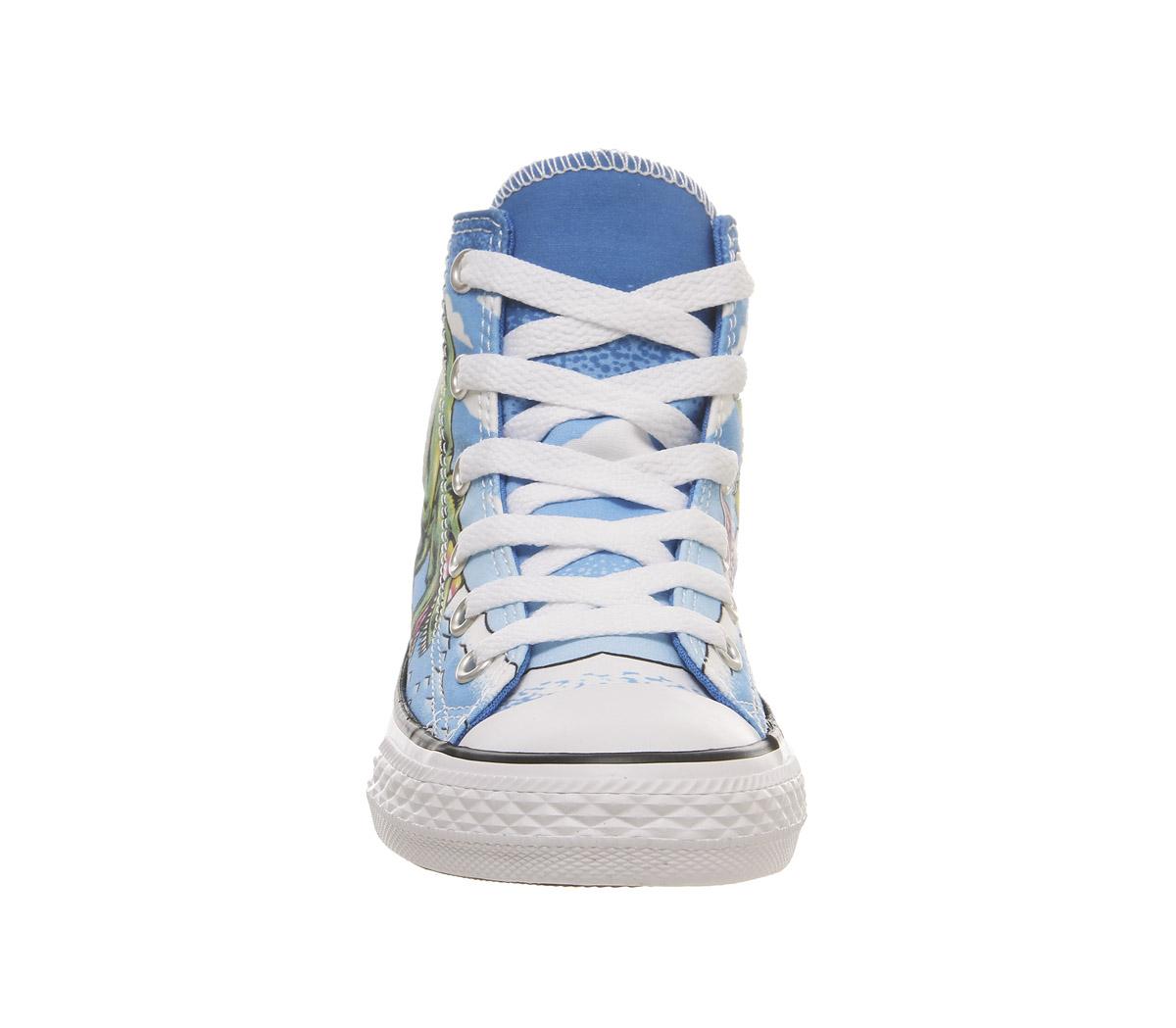 ConverseAll Star Hi Mid SizesTotally Blue Black White Dinosaur
