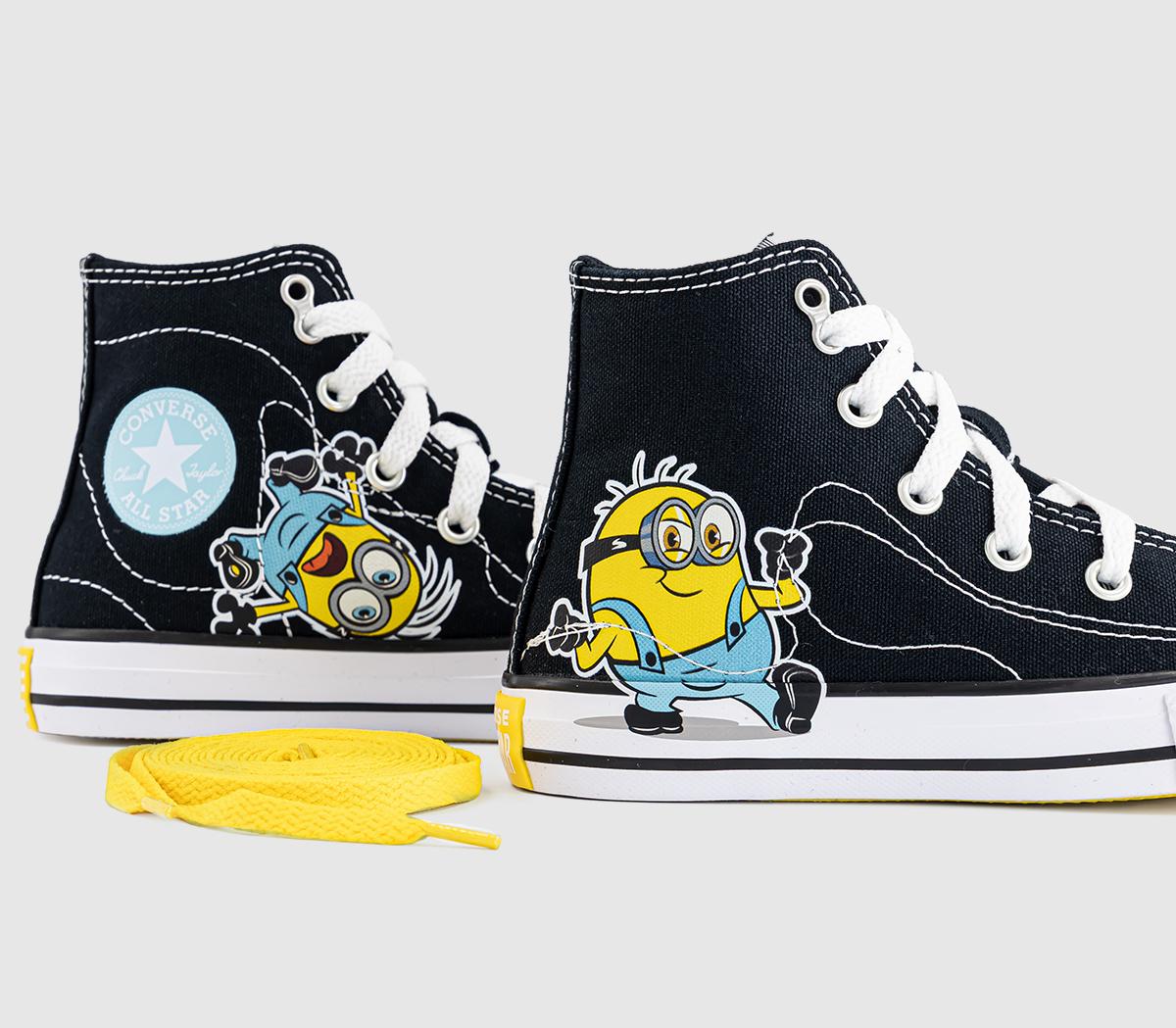 ConverseAll Star Hi Kids TrainersMinions Black Multi White