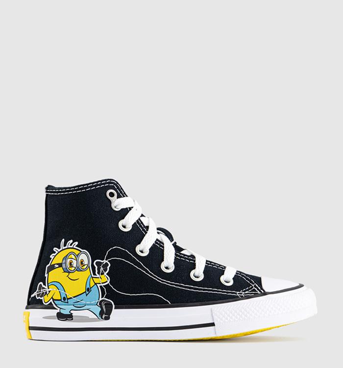 Converse All Star Hi Kids Trainers Minions Black Multi White