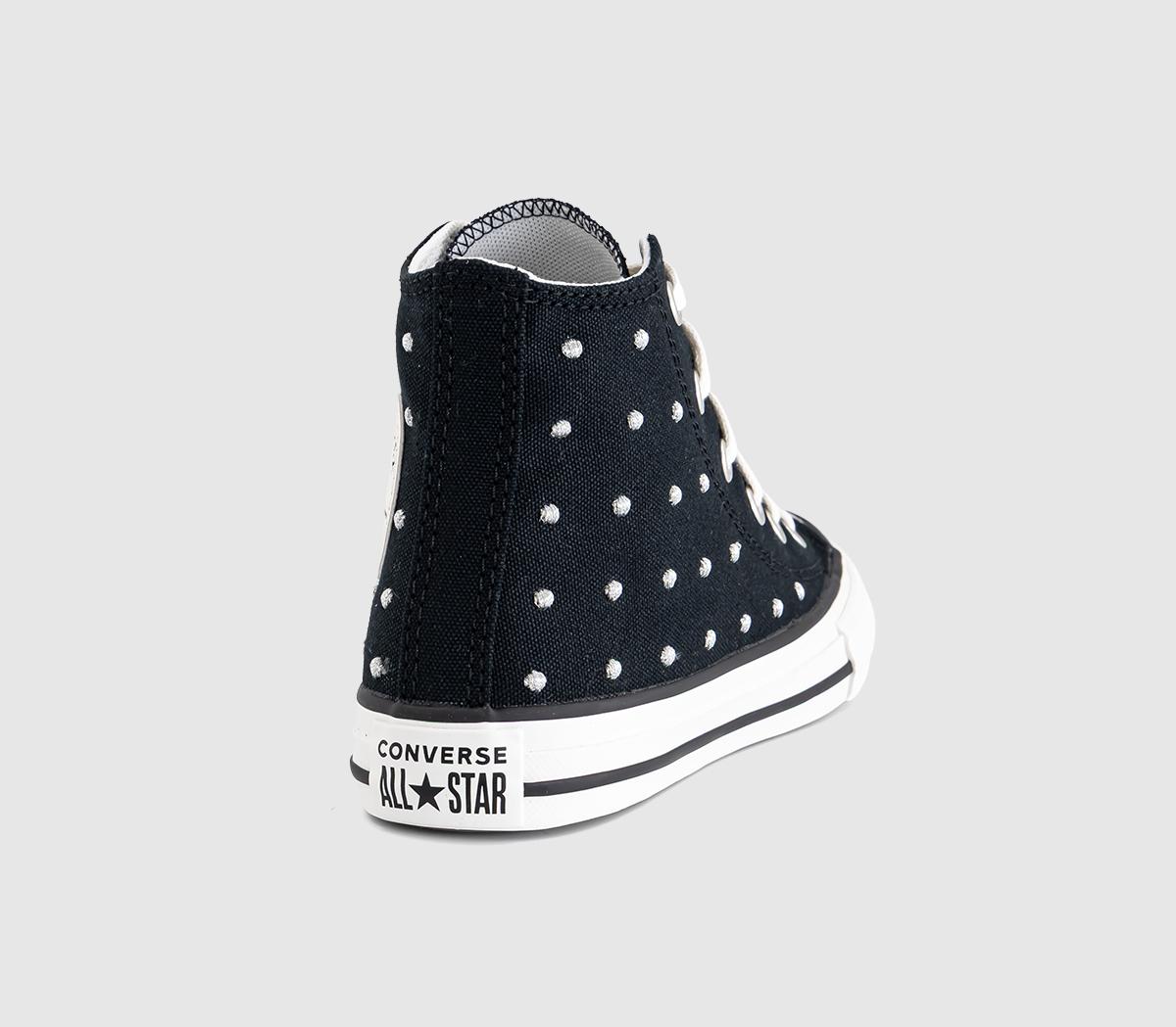 ConverseAll Star Hi Mid Sizes TrainersBlack Vintage White Stud