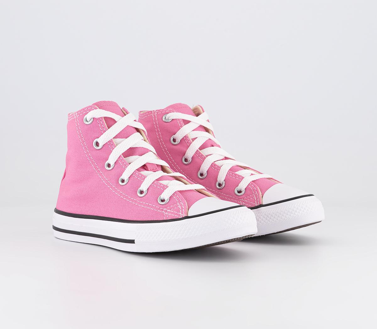 Converse Kids All Star Hi Mid Sizes Trainers Pink, 1 Youth