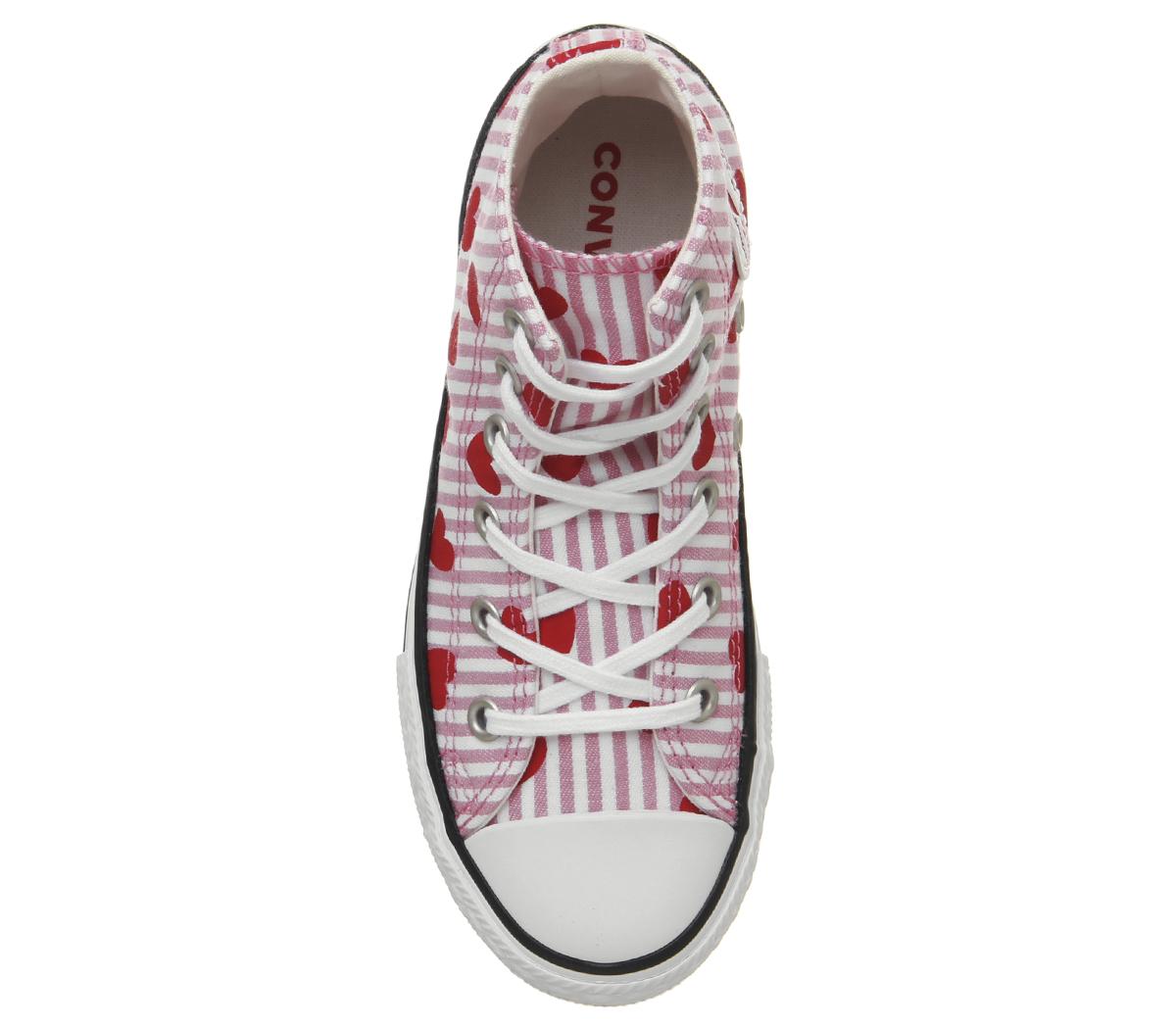 ConverseAll Star Hi Mid SizesPink Stripe Red Heart