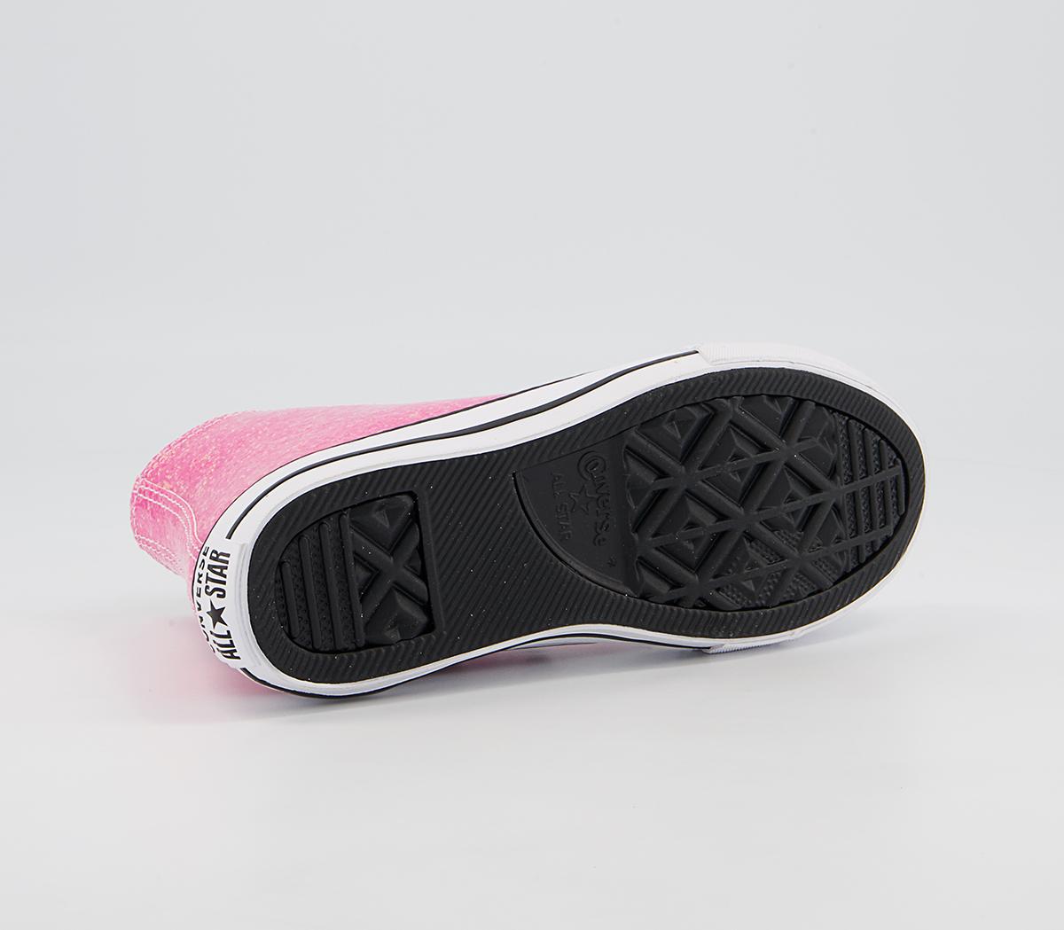 Converse All Star Hi Youth Trainers Converse All Star Hi Youth Trainers Pink Black White Glitter