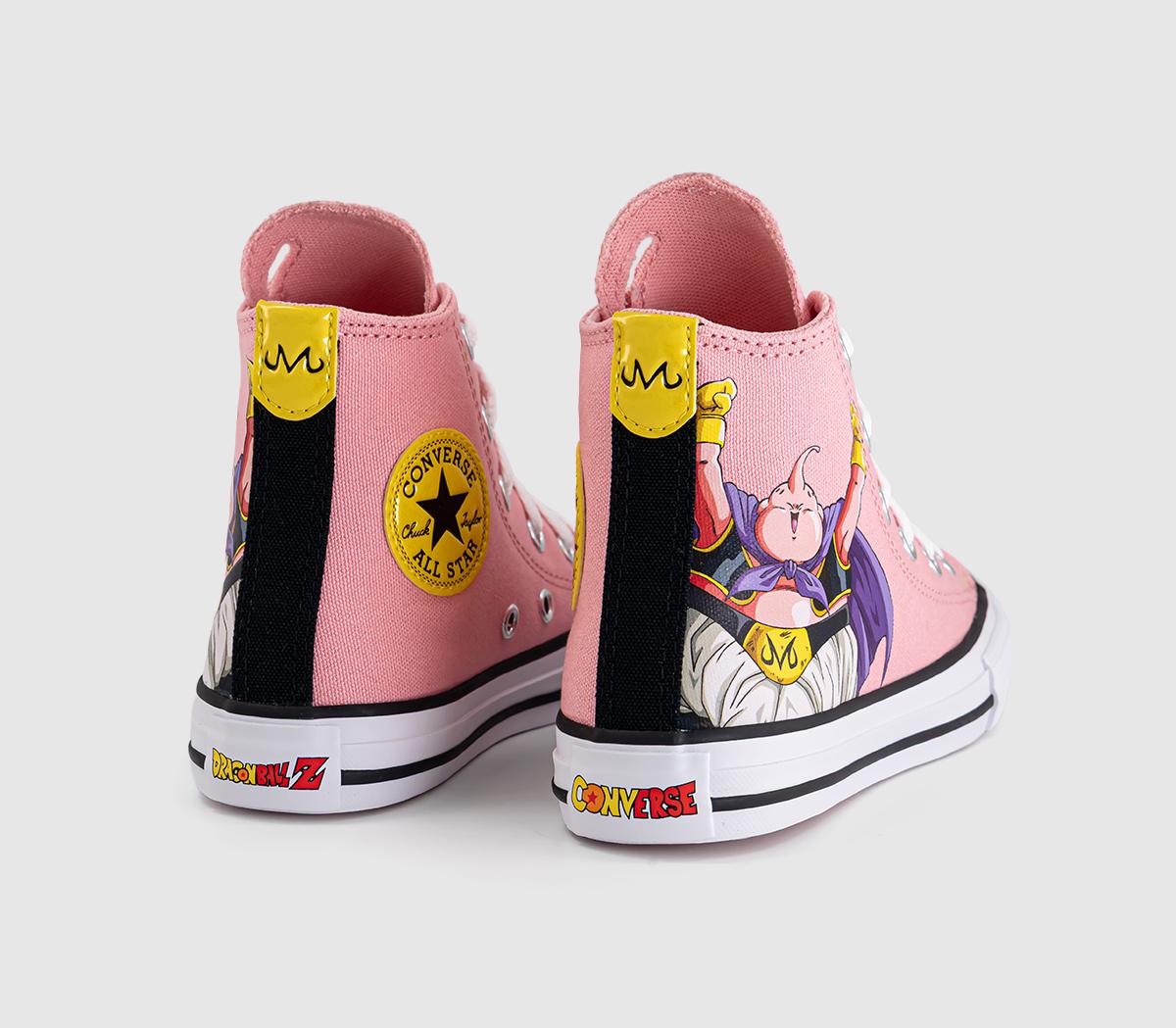 ConverseConverse x Dragon Ball Z All Star Hi Mid Sizes TrainersDragonball Z Quartz Pink Black Cyber Yellow