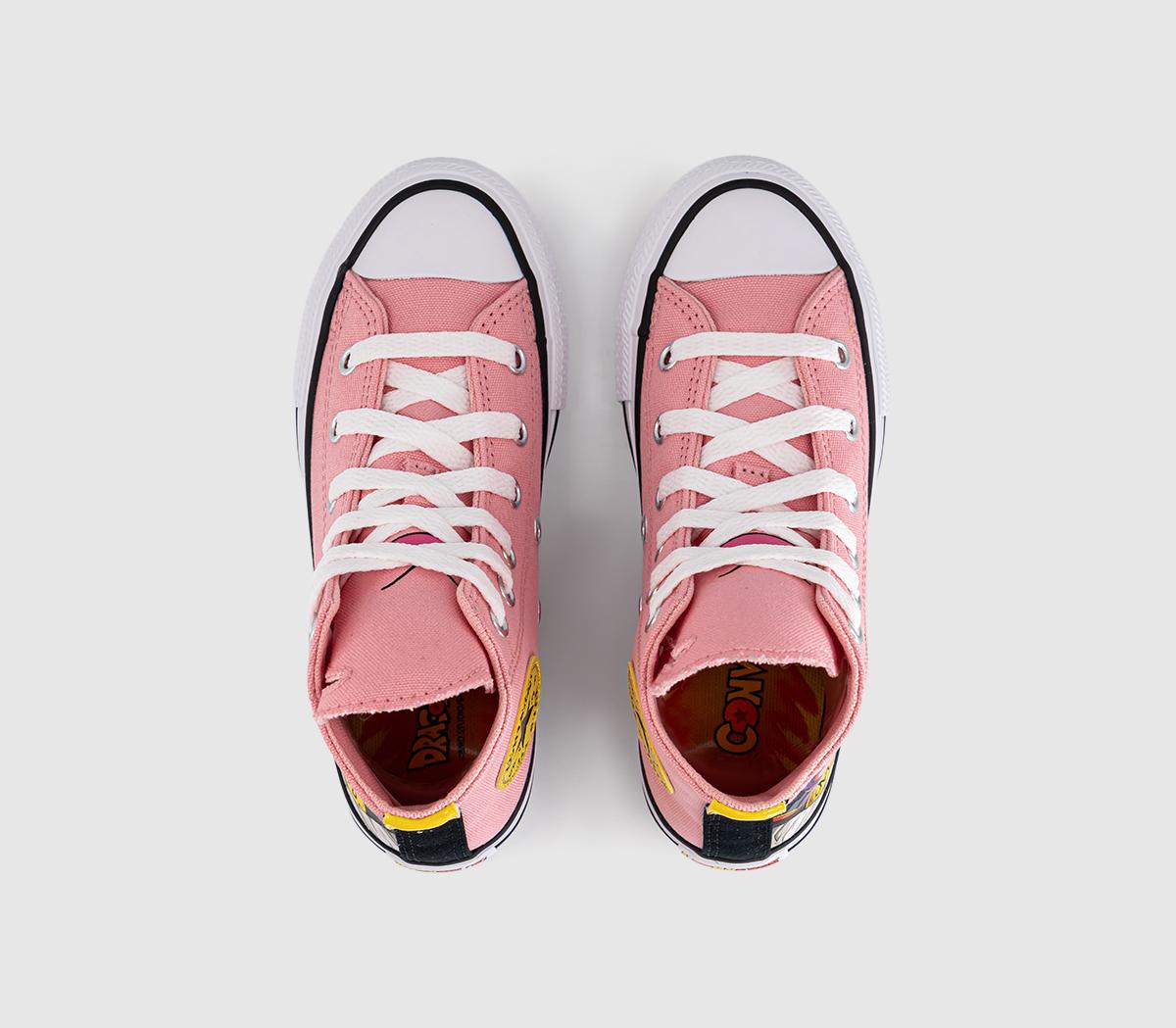 ConverseConverse x Dragon Ball Z All Star Hi Mid Sizes TrainersDragonball Z Quartz Pink Black Cyber Yellow