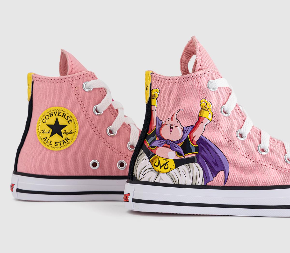 ConverseConverse x Dragon Ball Z All Star Hi Mid Sizes TrainersDragonball Z Quartz Pink Black Cyber Yellow