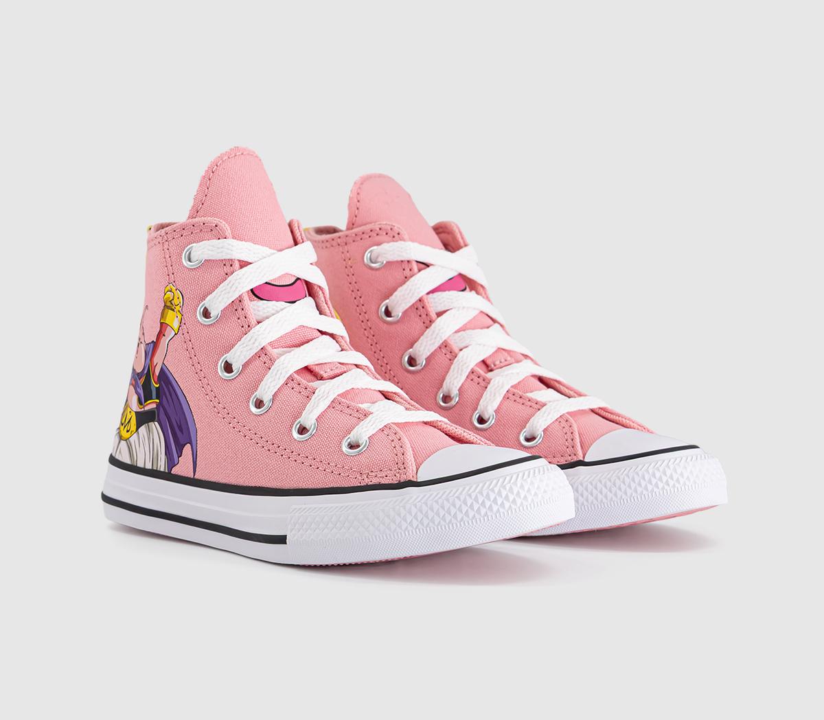 ConverseConverse x Dragon Ball Z All Star Hi Mid Sizes TrainersDragonball Z Quartz Pink Black Cyber Yellow