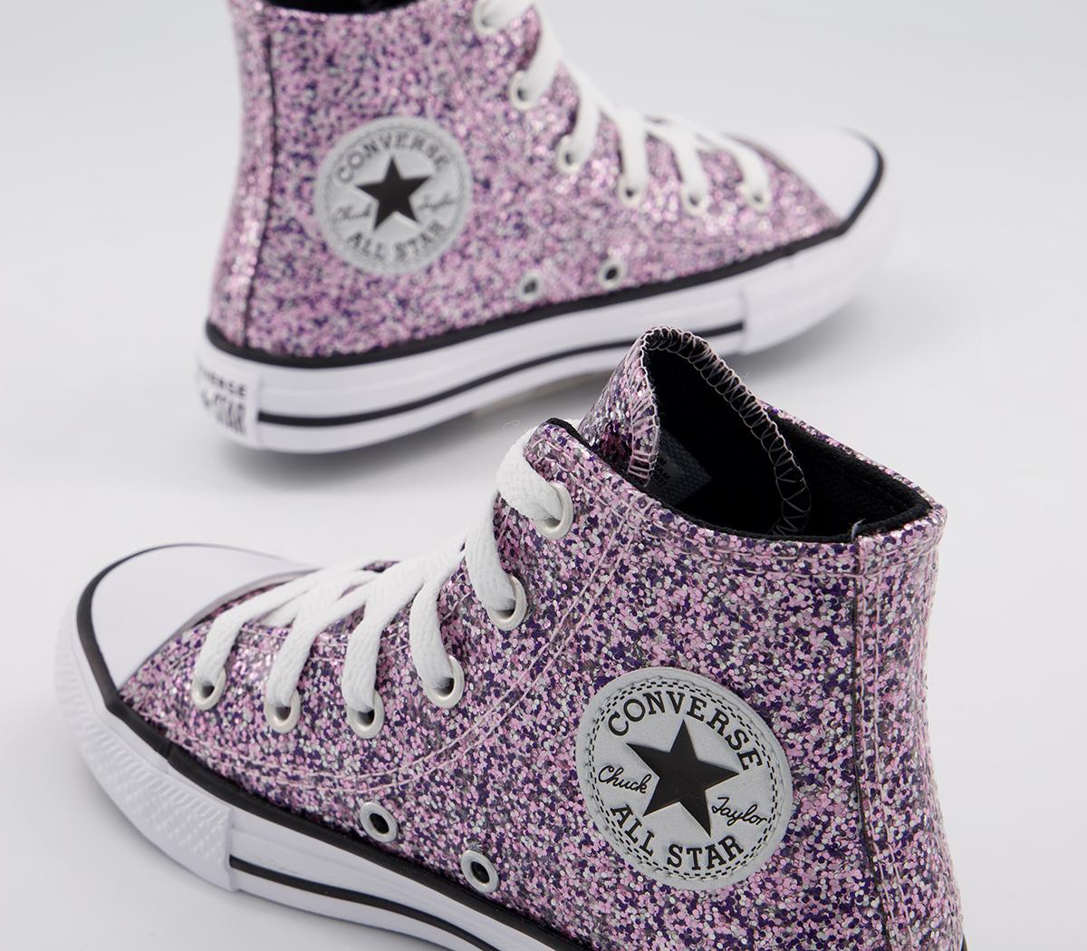 Trainers Converse Black And Purple Glitter Authentic Converse All