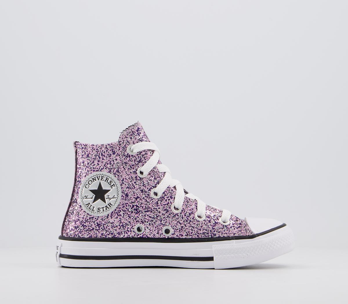 Purple glitter sale high top converse