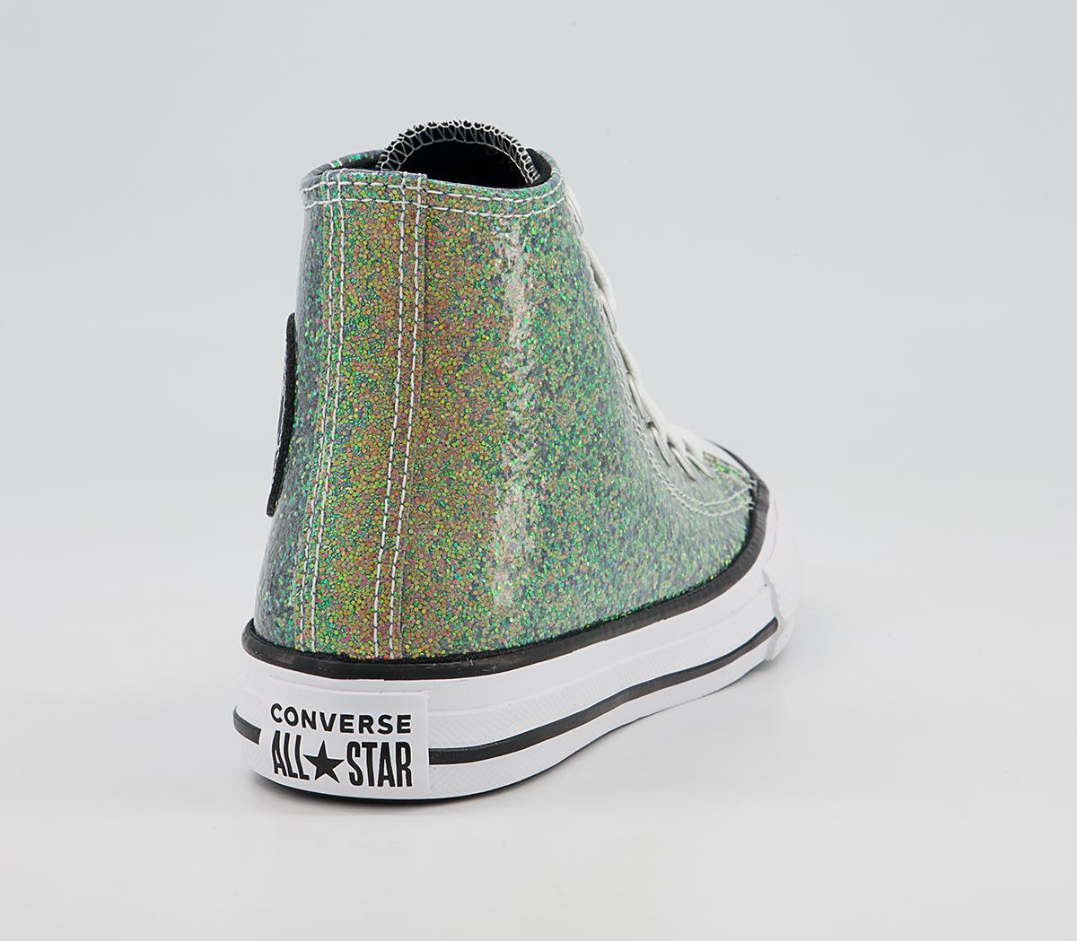 Converse All Star Hi Youth Trainers Converse All Star Hi Youth Trainers Gold Black White Glitter