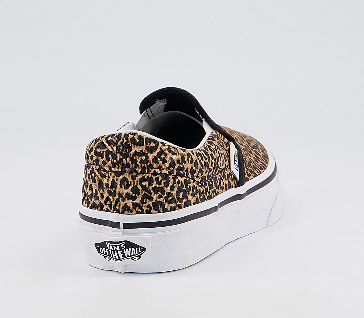 Vans Classic Slip On Kids Trainers Vans Classic Slip On Kids Trainers Leopard Black
