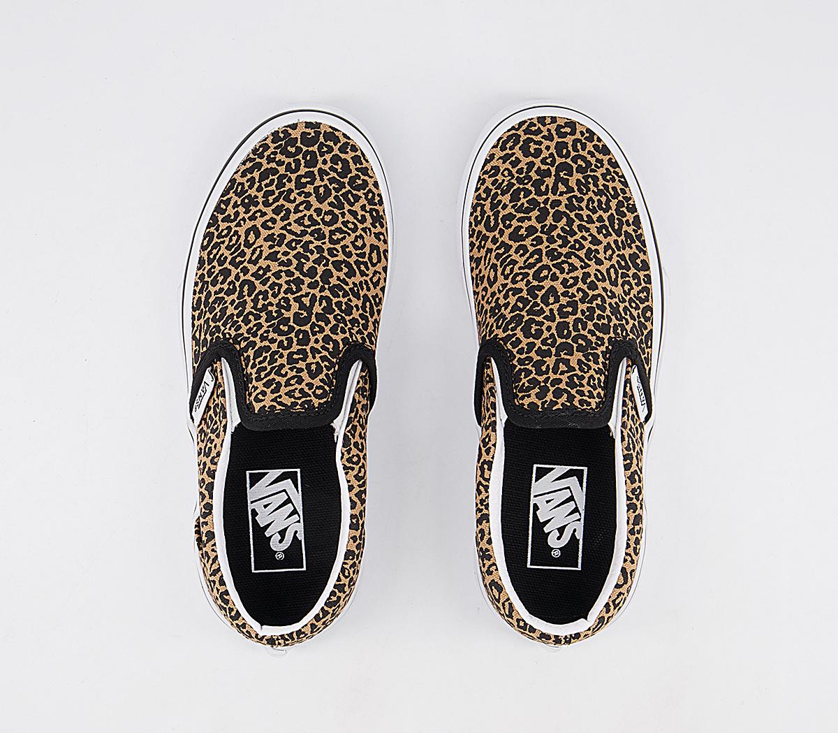 Vans Classic Slip On Kids Trainers Vans Classic Slip On Kids Trainers Leopard Black
