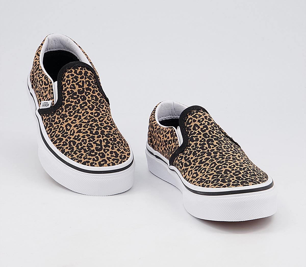 Vans Classic Slip On Kids Trainers Vans Classic Slip On Kids Trainers Leopard Black