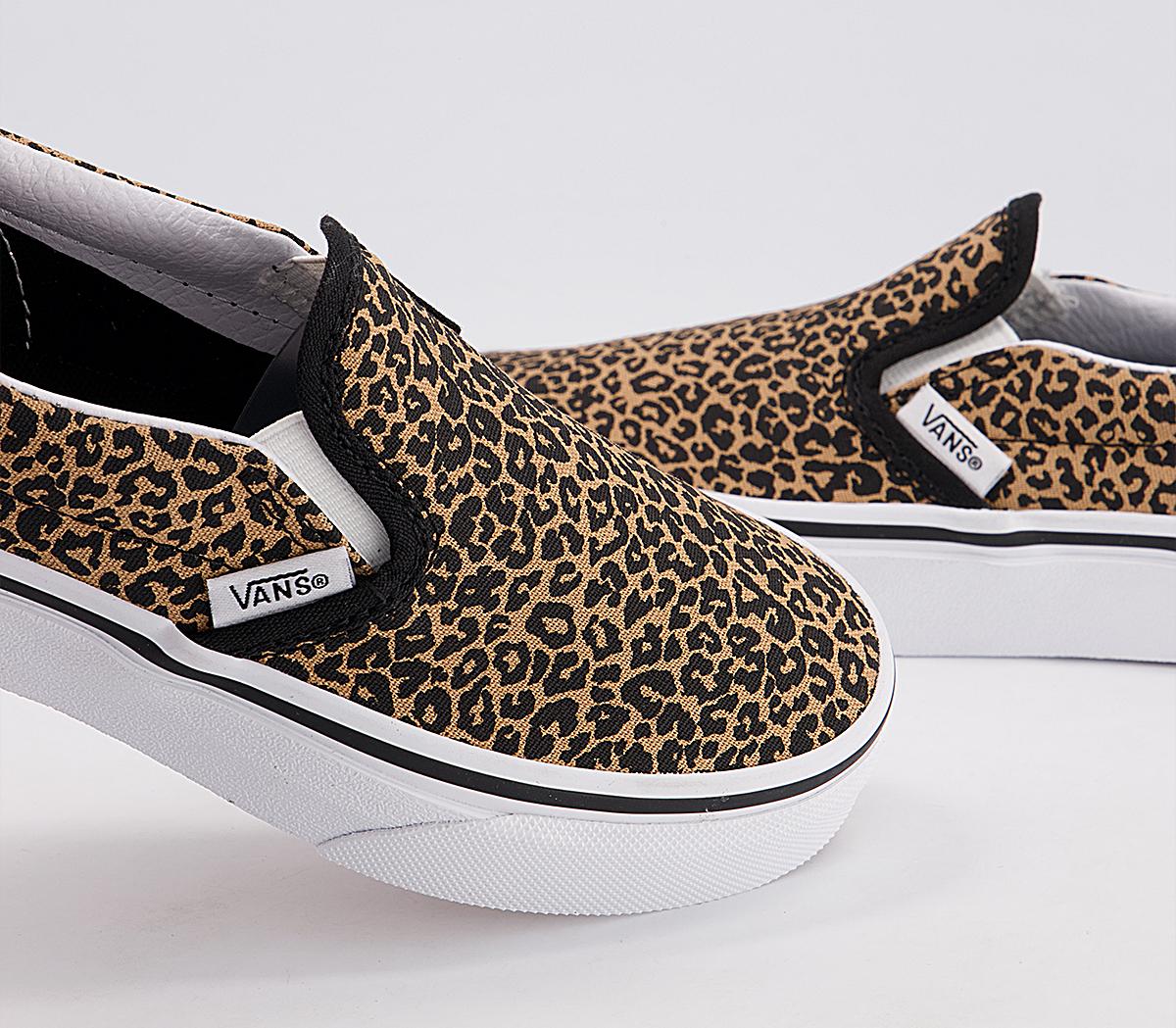 Vans Classic Slip On Kids Trainers Vans Classic Slip On Kids Trainers Leopard Black