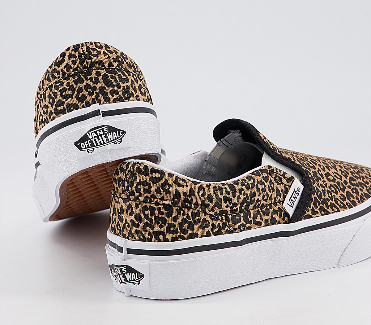 Vans Classic Slip On Kids Trainers Vans Classic Slip On Kids Trainers Leopard Black