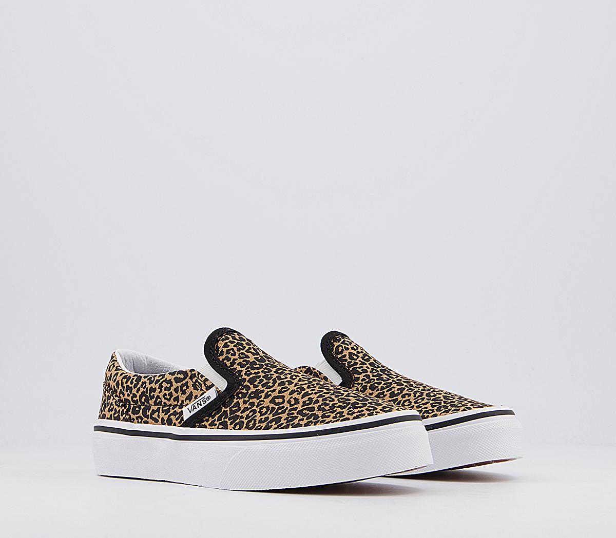 Vans Classic Slip On Kids Trainers Vans Classic Slip On Kids Trainers Leopard Black