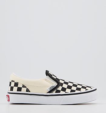 vans slip ons womens black and white