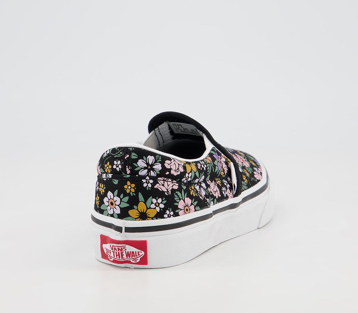 Vans Classic Slip On Kids Trainers Vans Classic Slip On Kids Trainers Floral Black True White