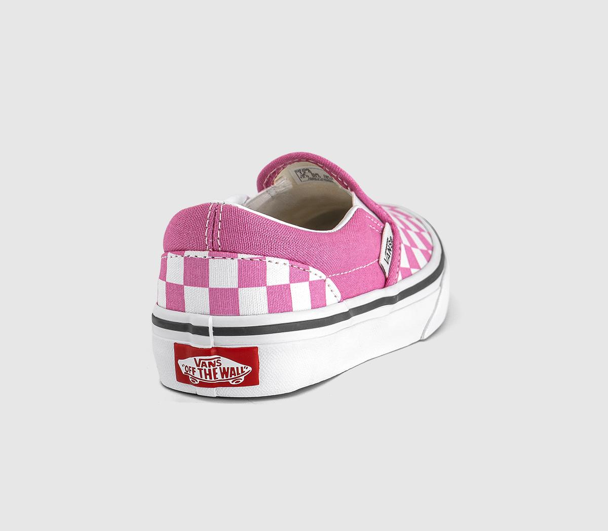 VansClassic Slip On Kids TrainersPink Fizz Checkerboard