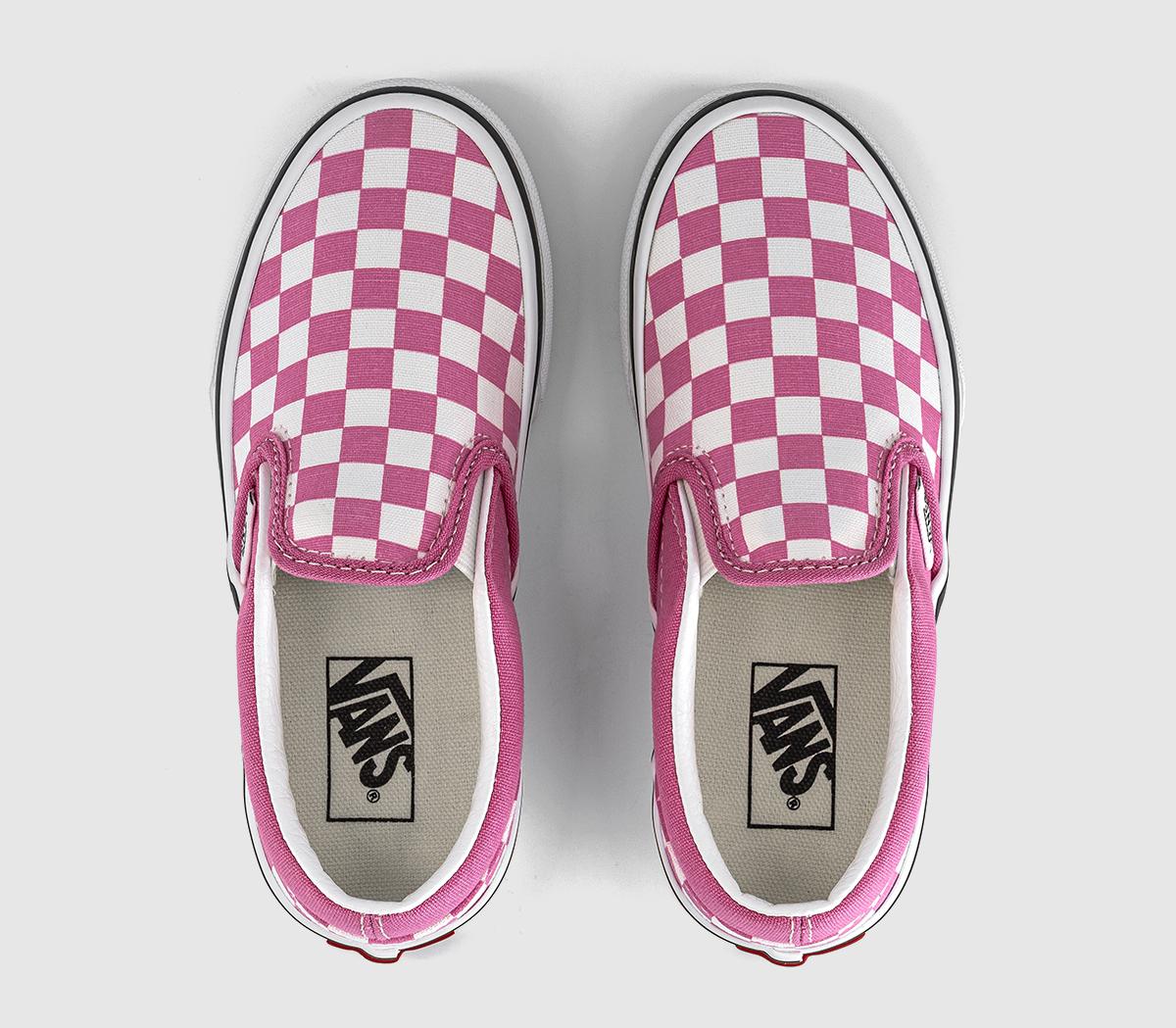 VansClassic Slip On Kids TrainersPink Fizz Checkerboard