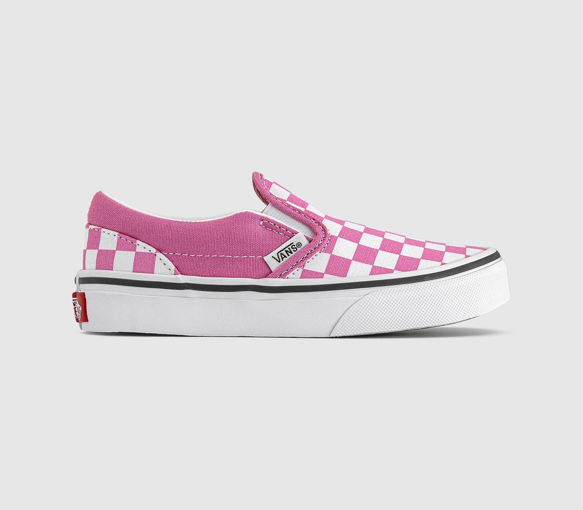 Vans Classic Slip On Trainers Fizz Checkerboard Pink in Kids  Size 1 , Office Shoes