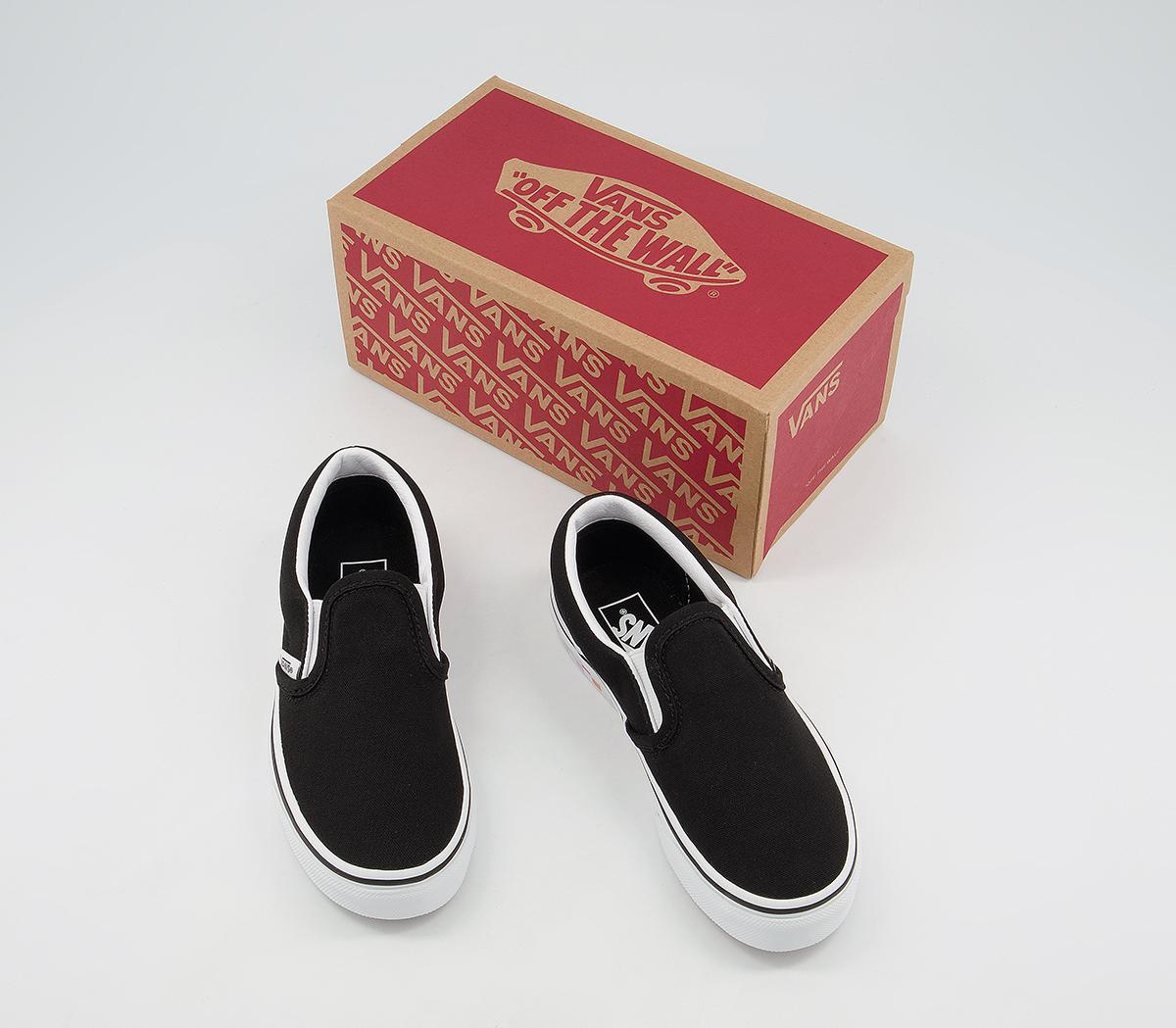 Vans Classic Slip On Kids Trainers Vans Classic Slip On Kids Trainers Rainbow Black Checkerboard