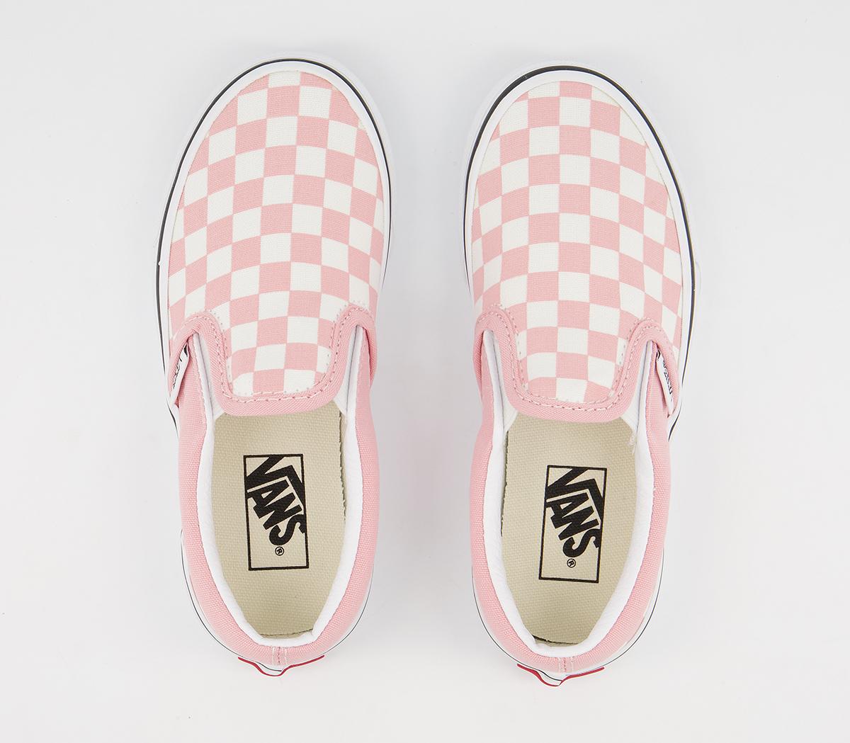Vans Classic Slip On Kids Trainers Vans Classic Slip On Kids Trainers Checkerboard Powder Pink True White