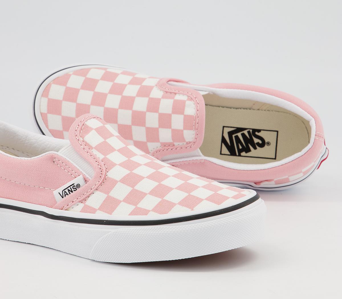 Vans Classic Slip On Kids Trainers Vans Classic Slip On Kids Trainers Checkerboard Powder Pink True White