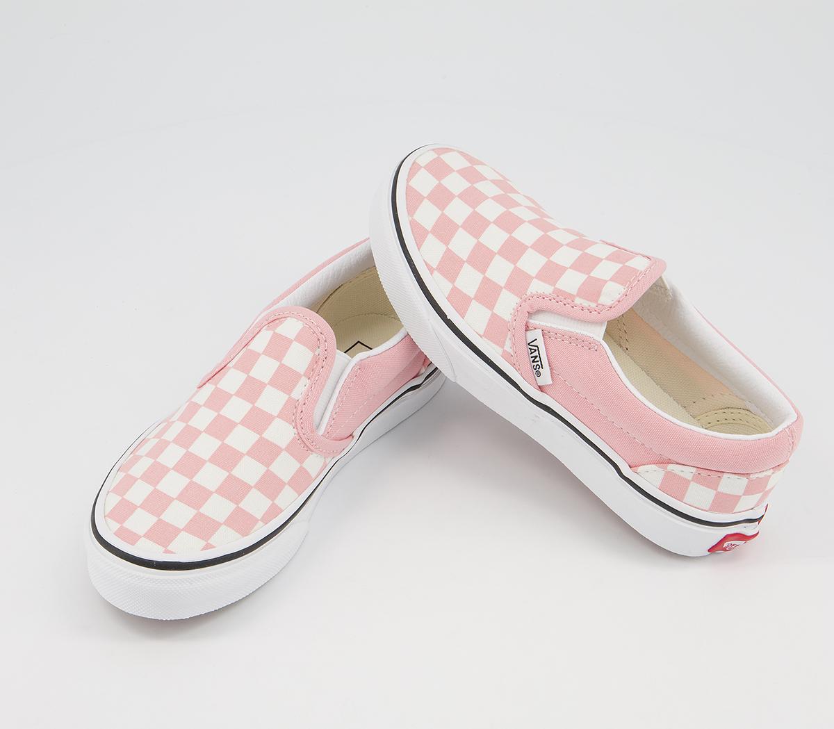 Vans Classic Slip On Kids Trainers Vans Classic Slip On Kids Trainers Checkerboard Powder Pink True White