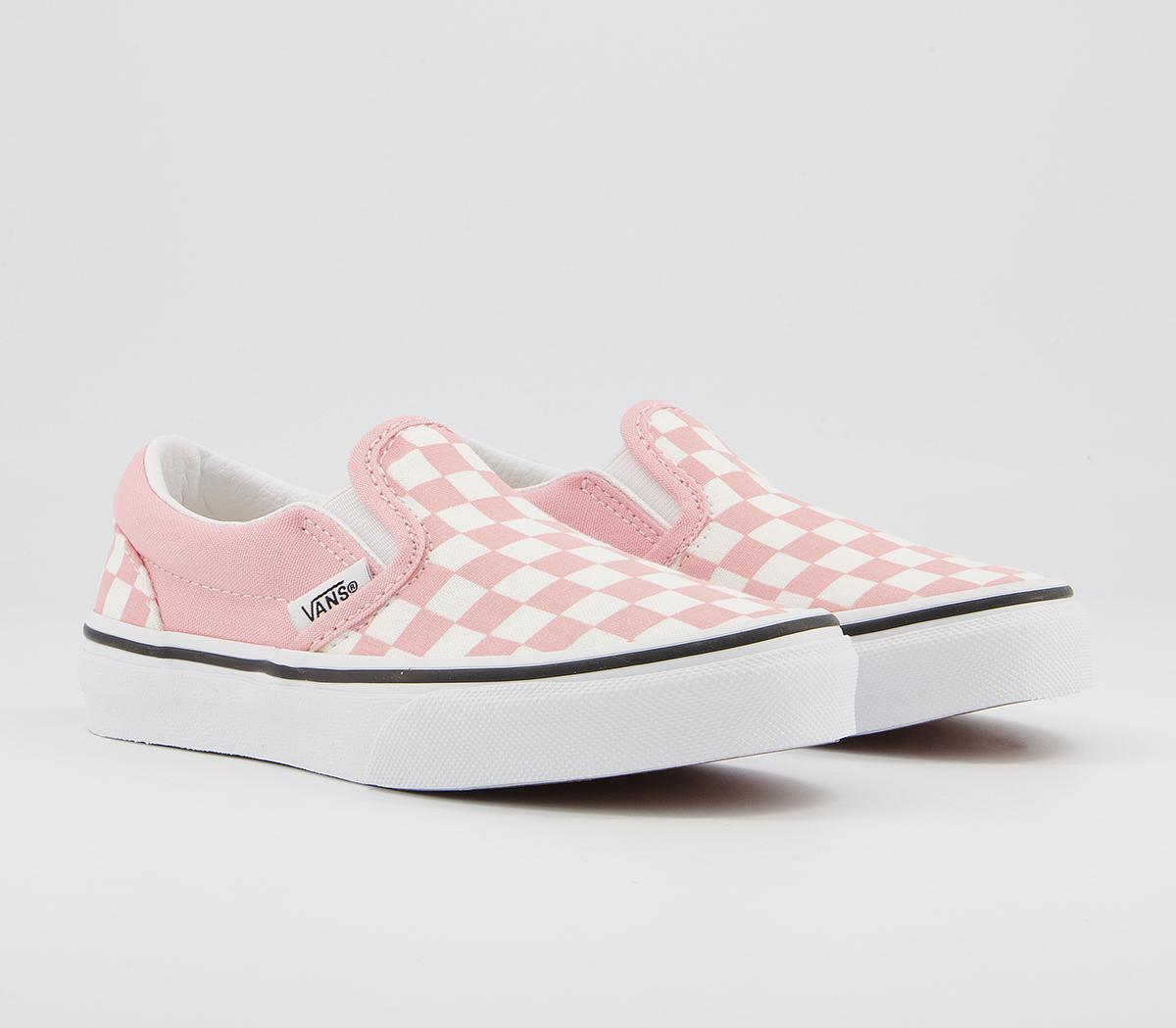 Vans Classic Slip On Kids Trainers Vans Classic Slip On Kids Trainers Checkerboard Powder Pink True White