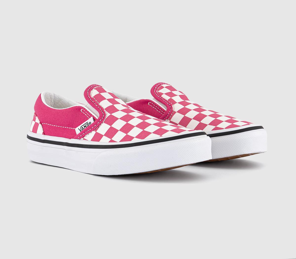 VansClassic Slip On KidsColor Theory Checkerboard Honeysuckle