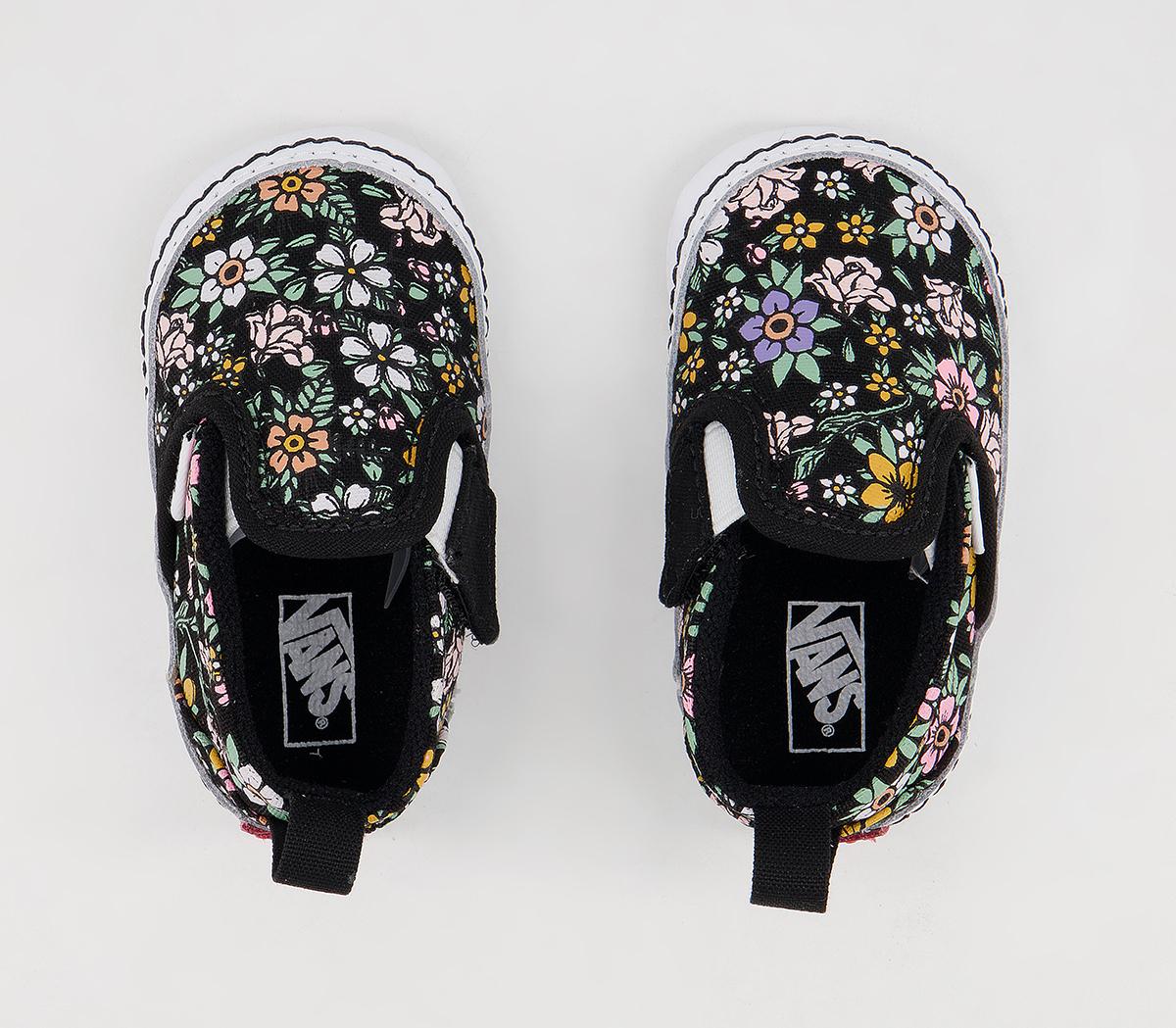 Vans Classic Slip On Crib Trainers Vans Classic Slip On Crib Trainers Floral Black True White