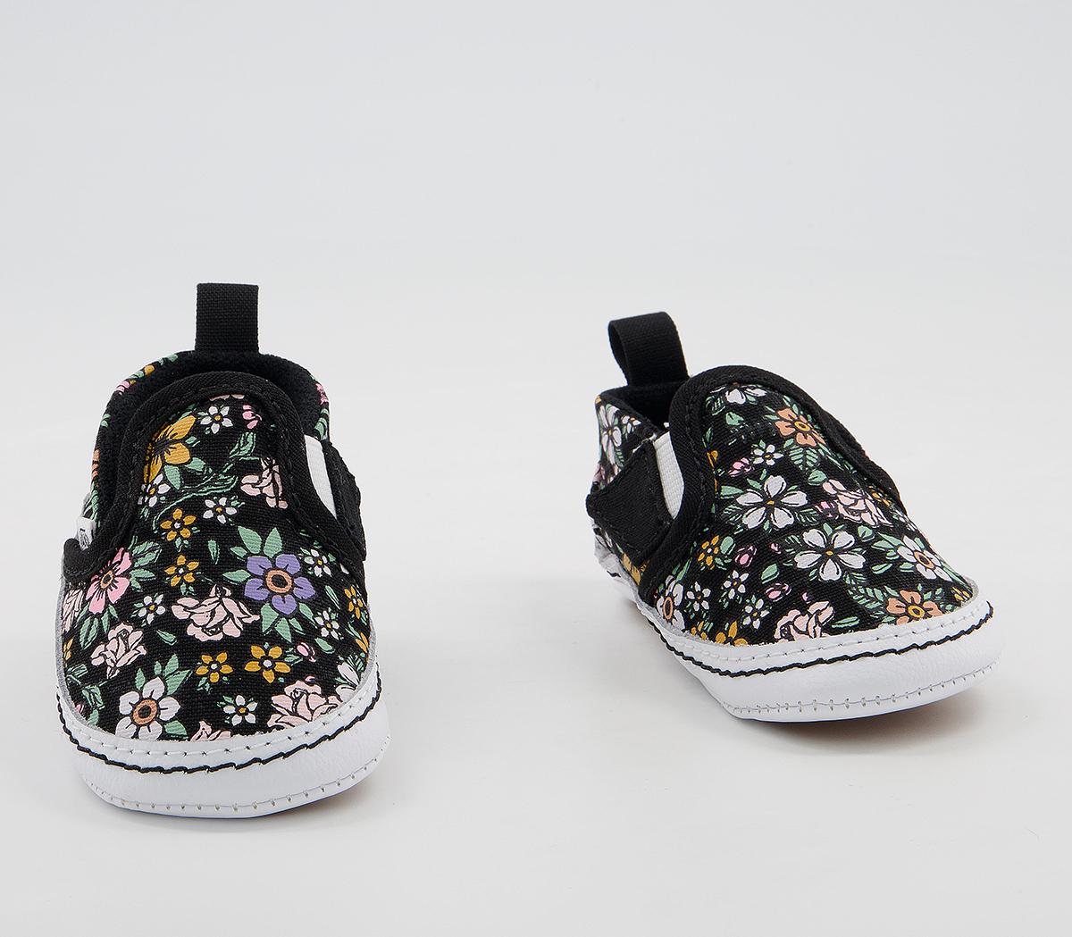 Vans Classic Slip On Crib Trainers Vans Classic Slip On Crib Trainers Floral Black True White