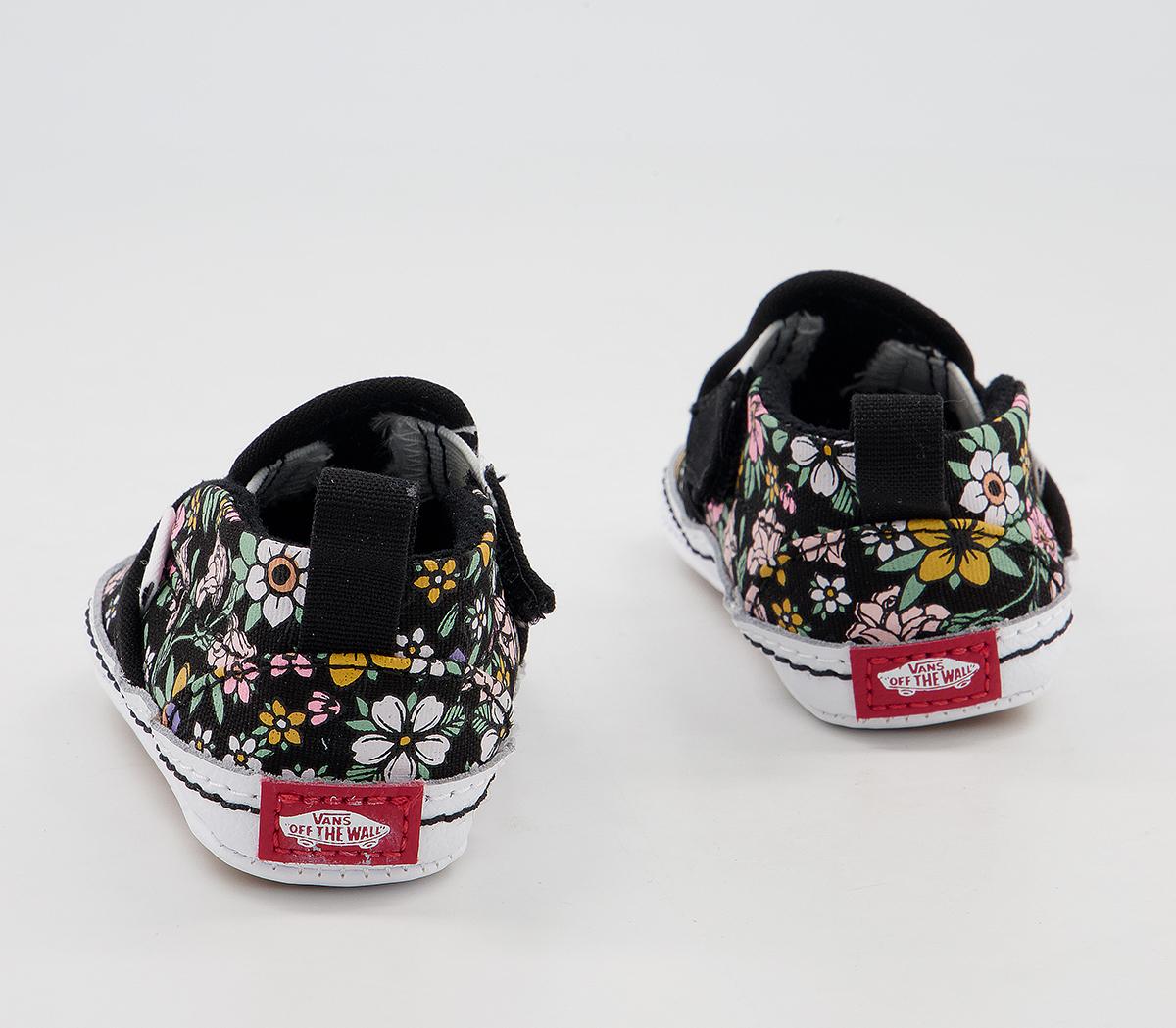 Vans Classic Slip On Crib Trainers Vans Classic Slip On Crib Trainers Floral Black True White